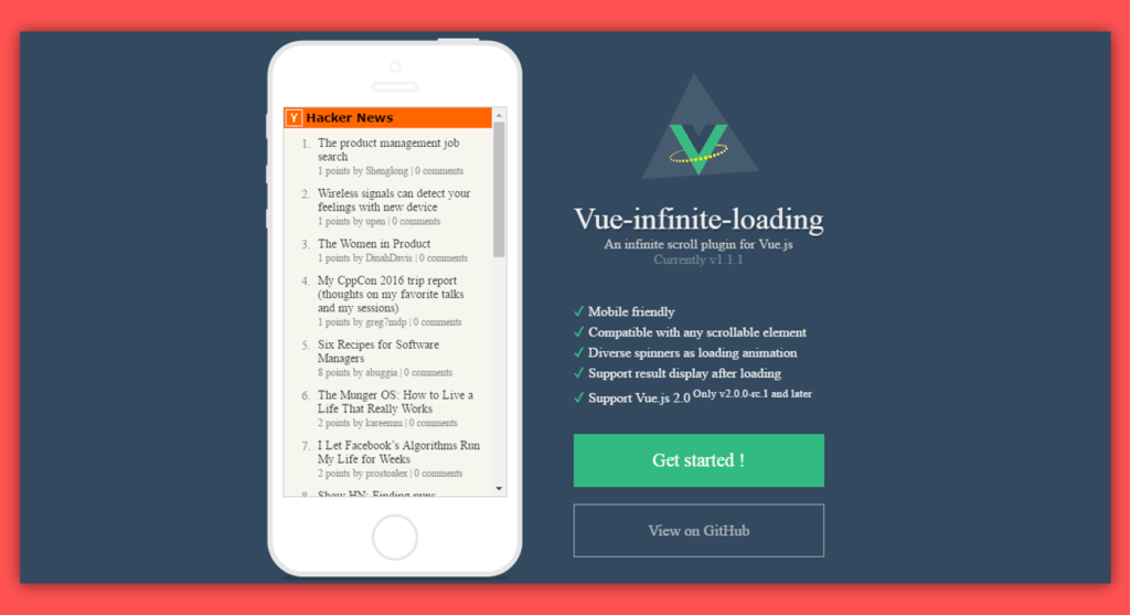 Vue Infinite Loading image